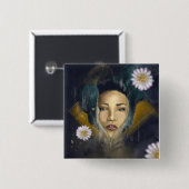 Badge Carré 5 Cm Pince de sirène à l'eau (Devant & derrière)