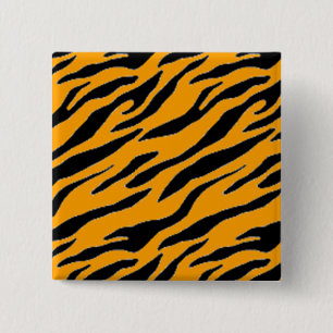 Badge Carré 5 Cm Pinceau d'impression Tigre