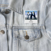 Badge Carré 5 Cm pingouin (En situation)
