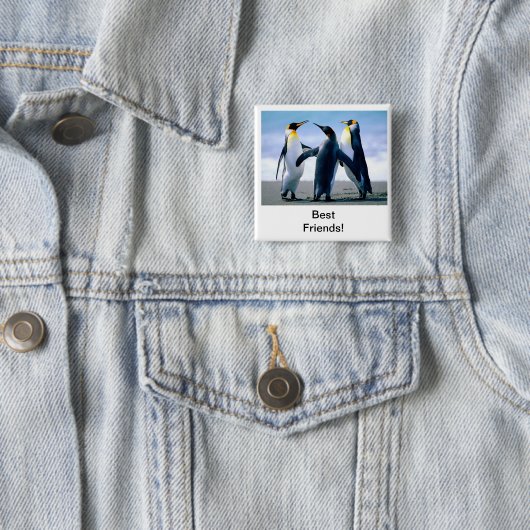 Badge Carré 5 Cm pingouin (En situation)