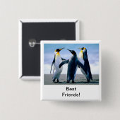 Badge Carré 5 Cm pingouin (Devant & derrière)