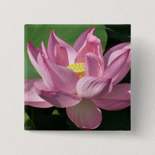 Badge Carré 5 Cm Pink Lotus Flower IV
