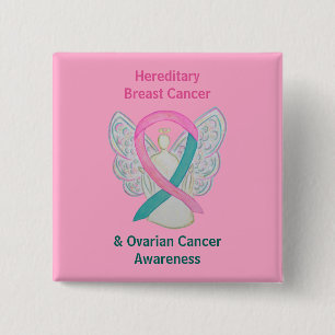 Badge Carré 5 Cm Pins de sensibilisation au cancer du sein et des o