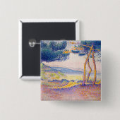 Badge Carré 5 Cm Pins le long du rivage (Devant & derrière)