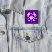 Badge Carré 5 Cm Pipe mignonne (En situation)