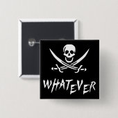 Badge Carré 5 Cm Pirate "de Roger apathique" {Whitebeard} (Devant & derrière)
