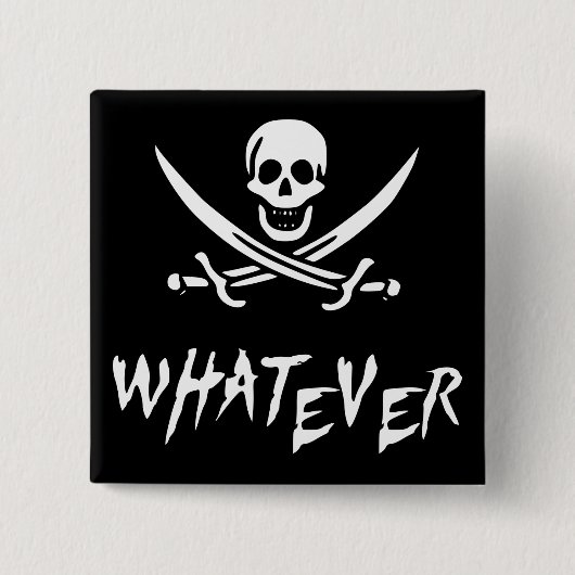 Badge Carré 5 Cm Pirate "de Roger apathique" {Whitebeard} (Devant)