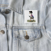 Badge Carré 5 Cm Pirate Duck (En situation)