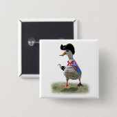 Badge Carré 5 Cm Pirate Duck (Devant & derrière)