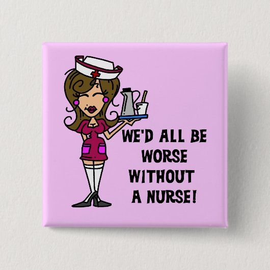 Badge Carré 5 Cm Pire sans infirmière (Devant)