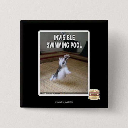 Badge Carré 5 Cm Piscine invisible (Devant)