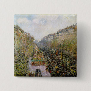 Badge Carré 5 Cm Pissarro - Boulevard Montmartre, Mardi Gras
