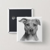Badge Carré 5 Cm Pitbull Terrier américain (Devant & derrière)