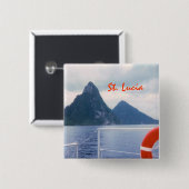 Badge Carré 5 Cm Pitons de la mer (Devant & derrière)