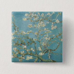 Badge Carré 5 Cm PixDezines Van Gogh Floraison d'amandier à Saint-R