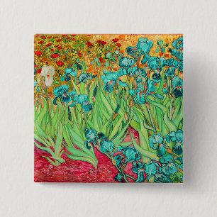 Badge Carré 5 Cm PixDezines van gogh iris/st. rémy
