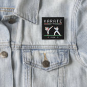 Badge Carré 5 Cm Pixel Karate Game (En situation)