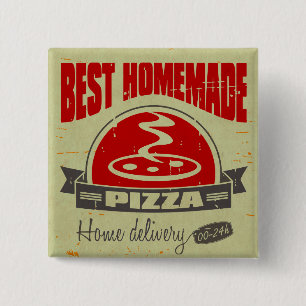 Badge Carré 5 Cm Pizza
