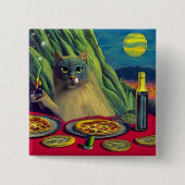 Badge Carré 5 Cm Pizza à la navet (Devant)