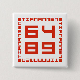 Badge Carré 5 Cm Place Tiananmen 6/4/1989