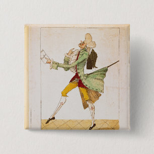 Badge Carré 5 Cm Placez la caricature des émigrants de renvoi