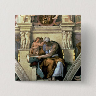 Badge Carré 5 Cm Plafond de chapelle de Sistine : Sibylle de