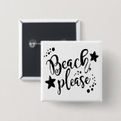 Badge Carré 5 Cm Plage (Devant & derrière)