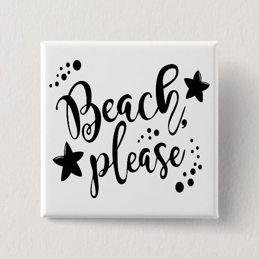 Badge Carré 5 Cm Plage (Devant)