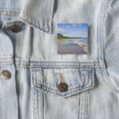 Badge Carré 5 Cm Plage de Windward, Nevis (En situation)