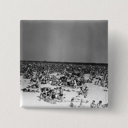 Badge Carré 5 Cm Plage serrée (Devant)