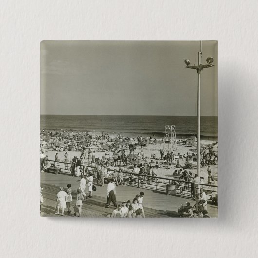 Badge Carré 5 Cm Plage serrée (Devant)