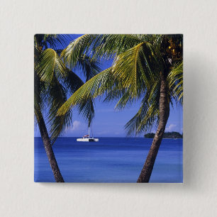 Badge Carré 5 Cm Plages à Negril, Jamaïque