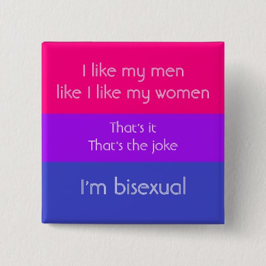 Badge Carré 5 Cm Plaisanterie bisexuelle (Devant)