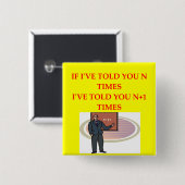 Badge Carré 5 Cm plaisanterie de maths (Devant & derrière)