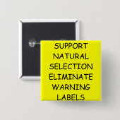 Badge Carré 5 Cm Plaisanterie d'évolution de DARWIN (Devant & derrière)