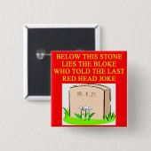 Badge Carré 5 Cm Plaisanterie ROUSSE (Devant & derrière)