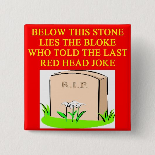 Badge Carré 5 Cm Plaisanterie ROUSSE (Devant)