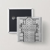 Badge Carré 5 Cm Plan de cathédrale de Milan (Devant & derrière)