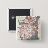 Badge Carré 5 Cm Plan de Constantinople (Devant & derrière)