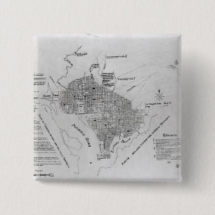 Badge Carré 5 Cm Plan de DC de Washington