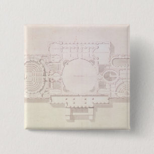 Badge Carré 5 Cm Plan de l'histoire principale du capitol,