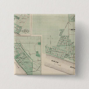 Badge Carré 5 Cm Plan de Newburgh, Warrick Co. avec Boonville