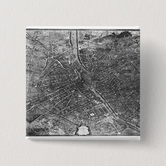 Badge Carré 5 Cm Plan de Paris, connu sous le nom de 'Plan de (Devant)