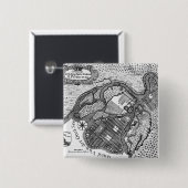 Badge Carré 5 Cm Plan de St Petersburg (Devant & derrière)