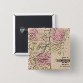 Badge Carré 5 Cm Plan du comté de Bennington, Vermont (Devant & derrière)