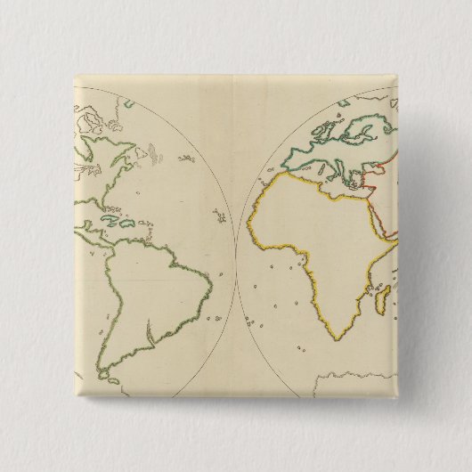 Badge Carré 5 Cm Plan du monde 2 (Devant)