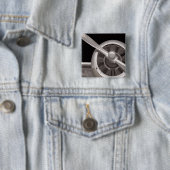 Badge Carré 5 Cm Plan rapproché de propulseur d'avion (En situation)