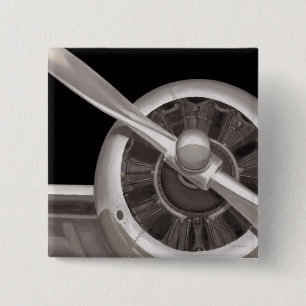 Badge Carré 5 Cm Plan rapproché de propulseur d'avion
