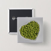 Badge Carré 5 Cm Plan rapproché des cailloux verts dans une cuvette (Devant & derrière)