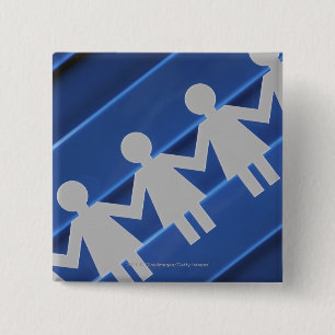 Badge Carré 5 Cm Plan rapproché des poupées à chaînes de papier